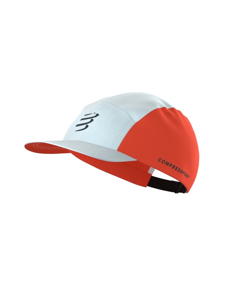 5 Panel Cap - White/Tigerlily