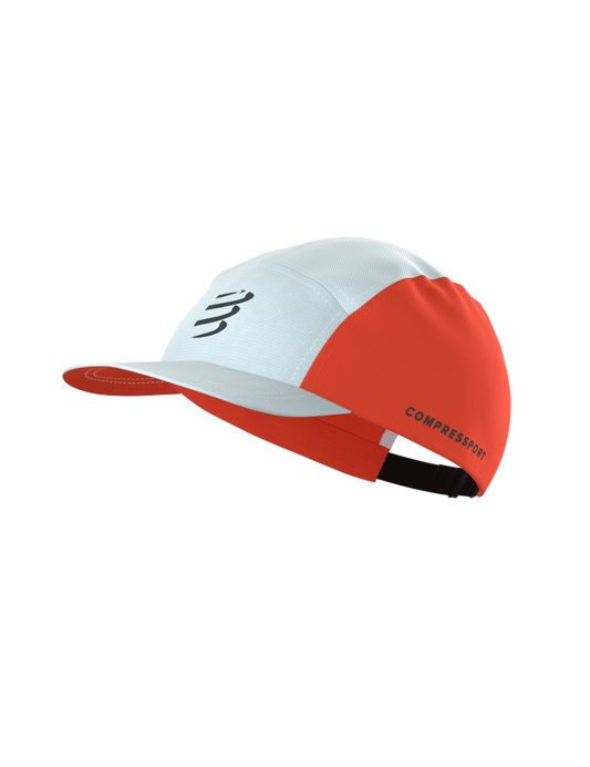 5 Panel Cap - White/Tigerlily