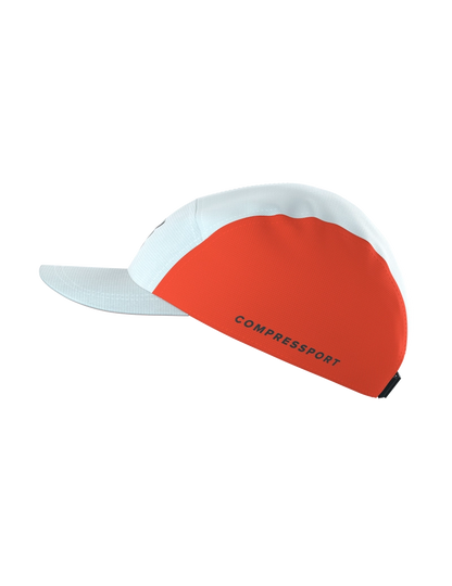 5 Panel Cap - White/Tigerlily
