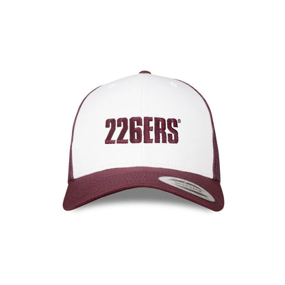 BONÉ RETRO TRUCKER - Bordeaux (Garnet) / Branco